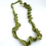 Crochet Long Necklace Oliv..