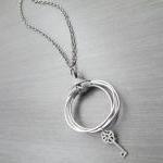 Hoop Pendant Necklace Silv..